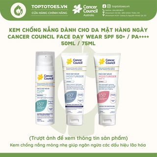 Kem chống nắng Cancer Council Face Day Wear Invisible SPF 50+/ PA ++++ dành cho da mặt hàng ngày