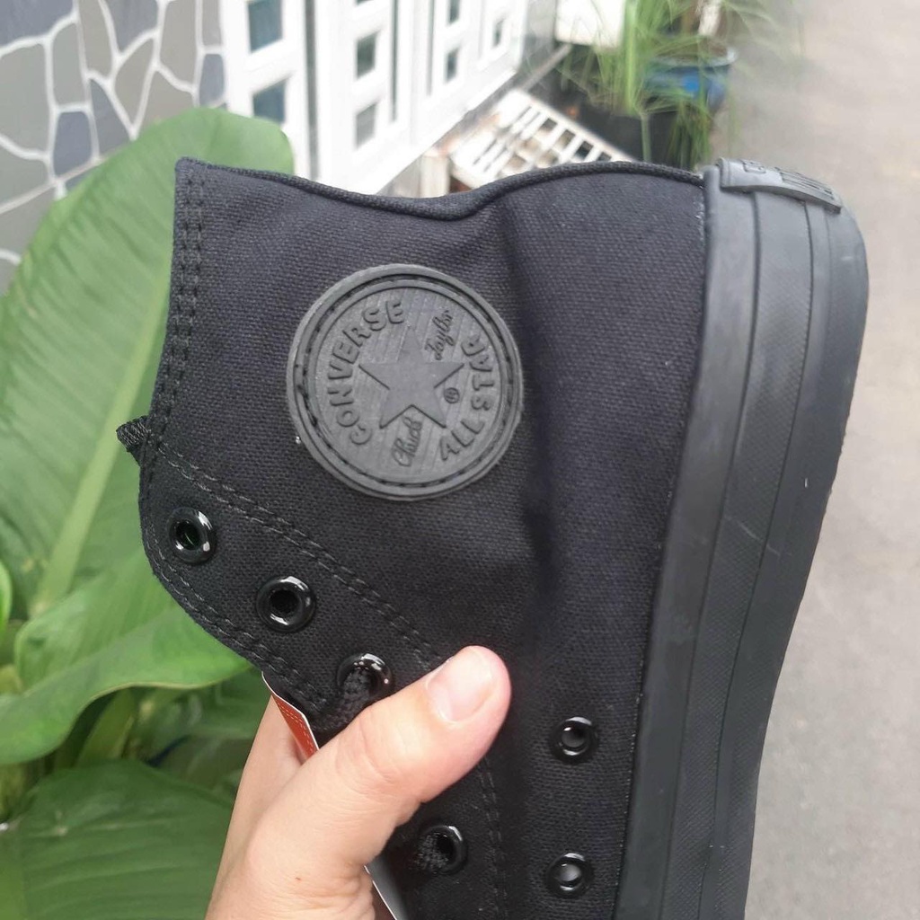 Giày ⚡Converse Classic Full Đen⚡Cao Cấp Cổ Cao,Thấp [Full Box] - CV Full Đen Nam Nữ VNXK