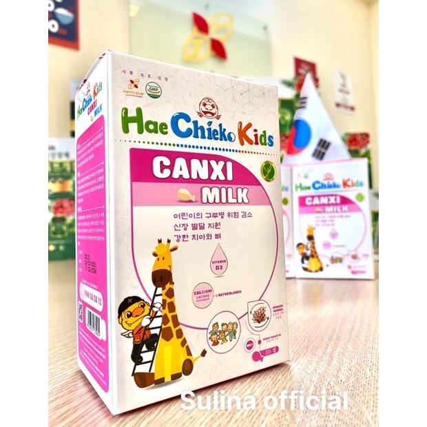 Canxi Milk giúp bé tăng chiều cao xương răng chắc khỏe hộp 50 viên HaeChiekoKids TP04