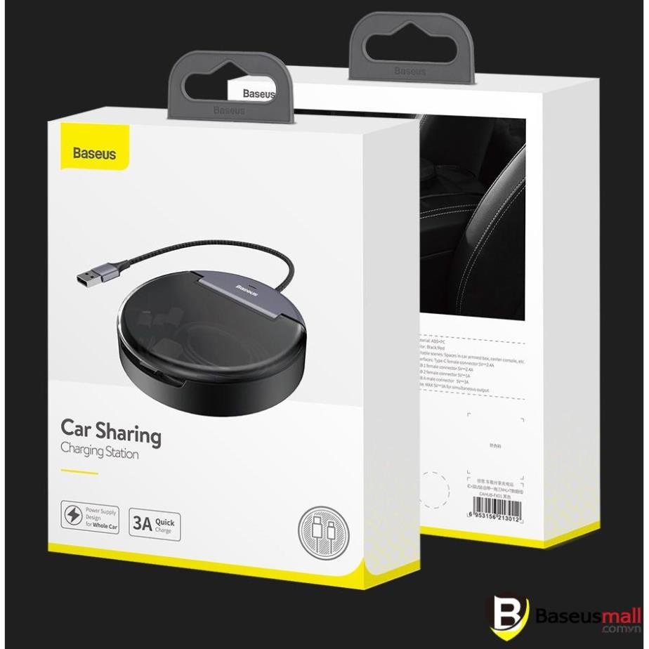 Baseus -BaseusMall VN Bộ Dọck sạc tích hợp cáp sạc 3 đầu Baseus Car Sharing Charging Station