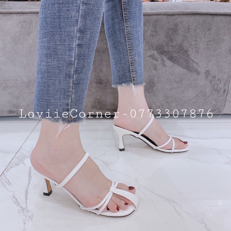 DÉP CAO GÓT LOVIIECORNER - GUỐC NỮ QUAI MẢNH 2 DÂY 9CM - GUỐC NỮ CAO GÓT 9 PHÂN QUAI MẢNH - GUỐC CAO GÓT D190907