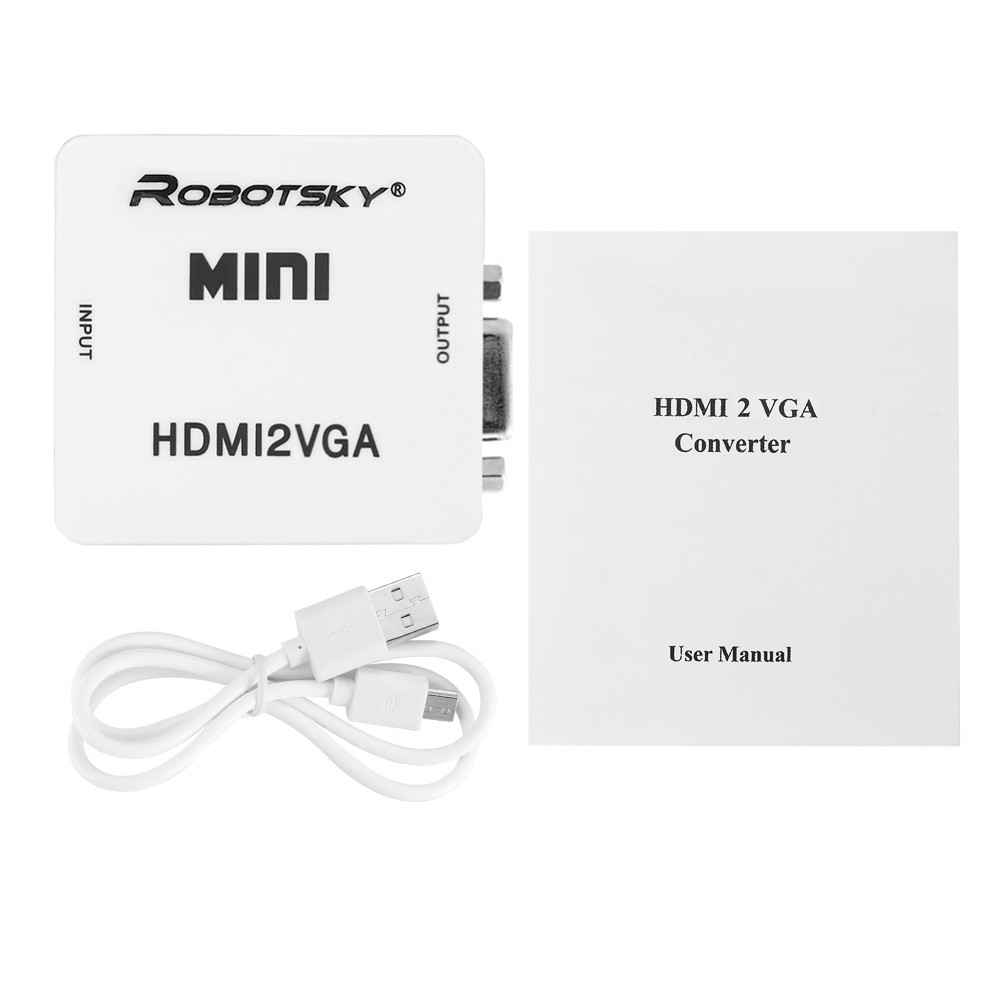 Đầu Chuyển Đổi Mini Hdmi Sang Vga Với Âm Thanh Hdmi2Vga Hỗ Trợ Độ Phân Giải 1080p