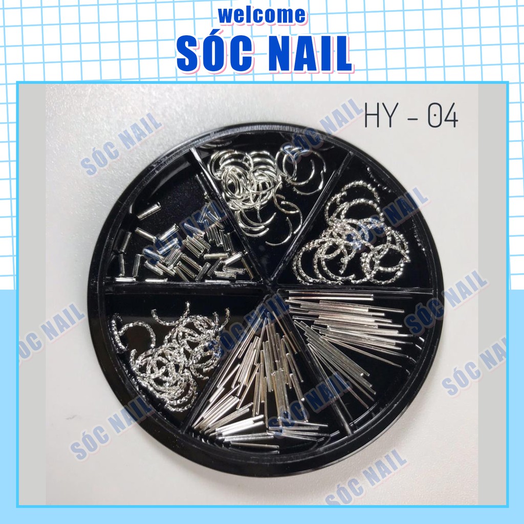 Set 6 Charm Phụ Kiện Nail Trang Trí Móng Siêu Đẹp