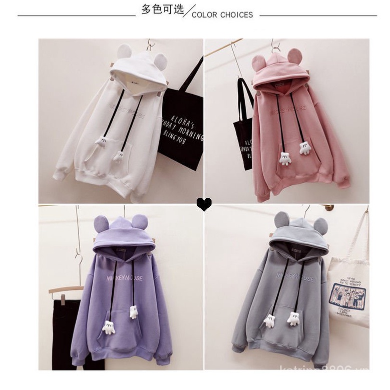 Áo hoodie tai thời trang phong cách cho nữ