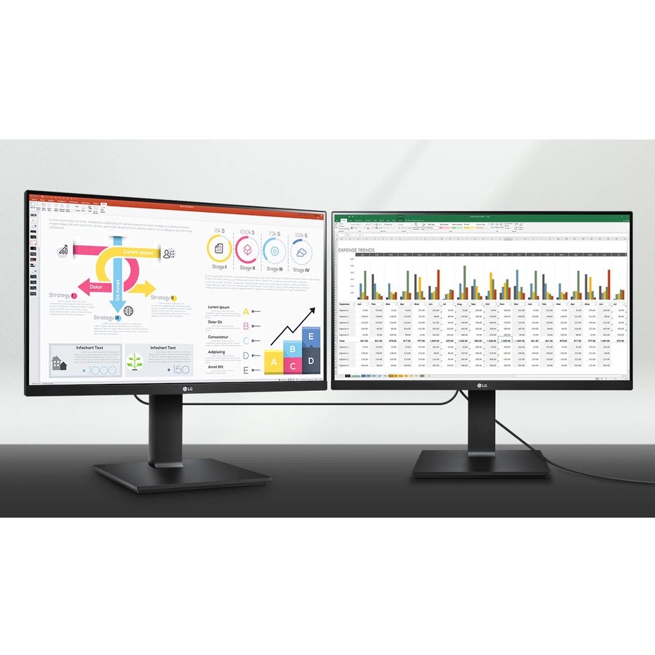 Màn Hình Máy Tính LG QHD 23.8'' IPS AMD FreeSync HDR10 sRGB 99% Daisy Chain và USB Type-C 24QP750-B - Hàng Chính Hãng