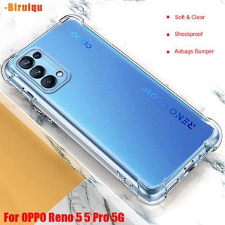 Ốp lưng chống sốc OPPO Reno 5 5 Pro 4G 5G Túi khí trong suốt Ốp lưng mềm trong suốt