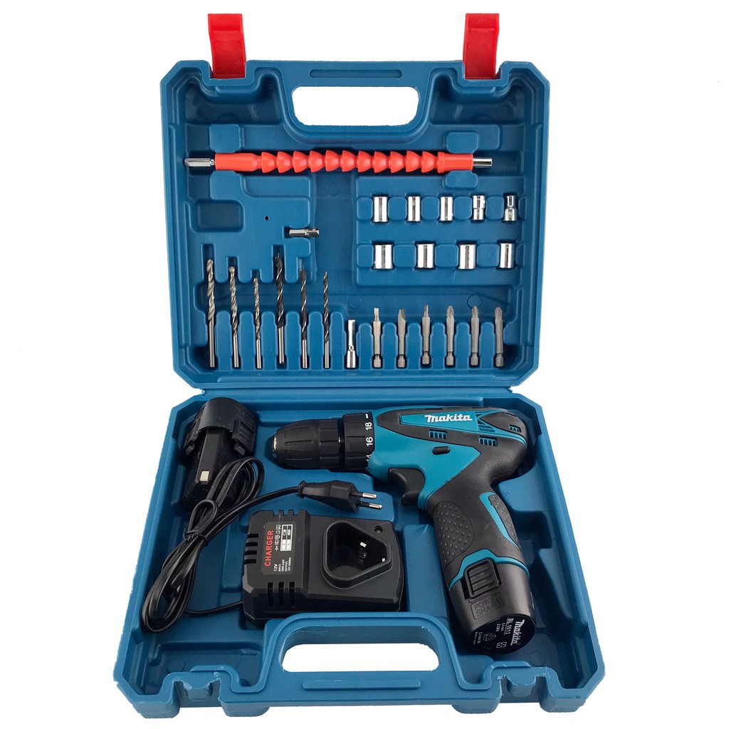 Khoan Pin cầm tay, máy bắt vít 12V MKT kèm 24 phụ kiện tiện lợi