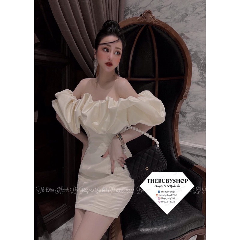 Đầm meo meo trễ vai