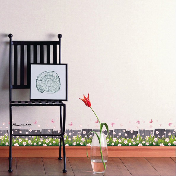 Decal trang trí chân tường hoa sao nhí 01