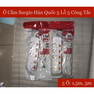 Ổ Cắm Điện Hàn Quốc 5 Ổ 5 Công Tắc
