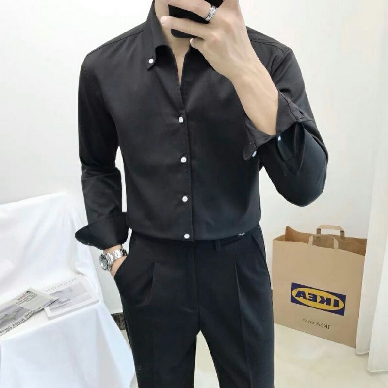 Áo Sơ Mi Nam Dài Tay Basic Trơn,Áo Sơ Mi Công Sở ,form thoải mái ,chất vải lụa cao cấp chống nhăn