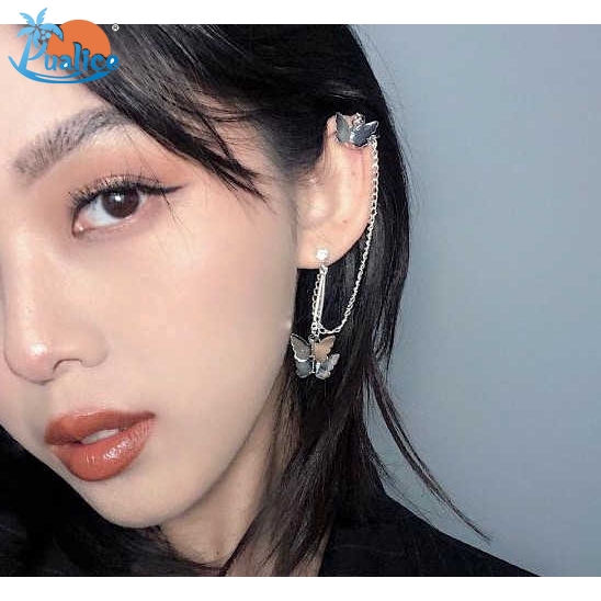 Girl cold terroir cool butterfly earrings Korean style earrings female ear bone clip earrings