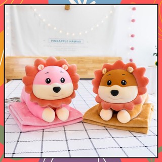 Chăn gối văn phòng sư tử chibi, bộ chăn gối văn phòng có chăn