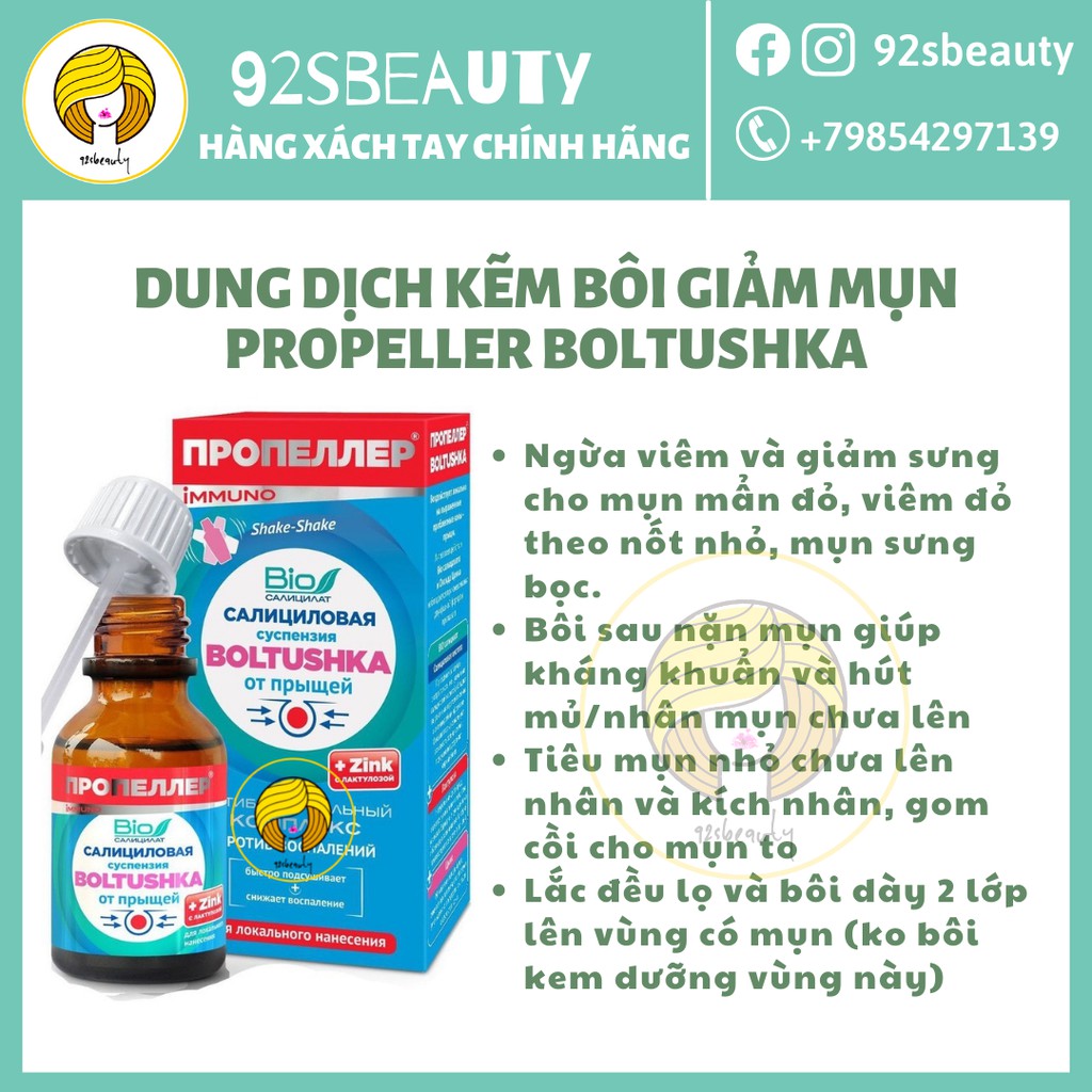 Dung dịch kẽm bôi mụn Propellers giúp giảm mụn hiệu quả