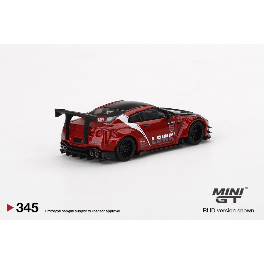 Xe mô hình MINI GT  LBWK Nissan GT-R R35 Type 2, Rear Wing ver 3 , Red, LB Work Livery 2.0