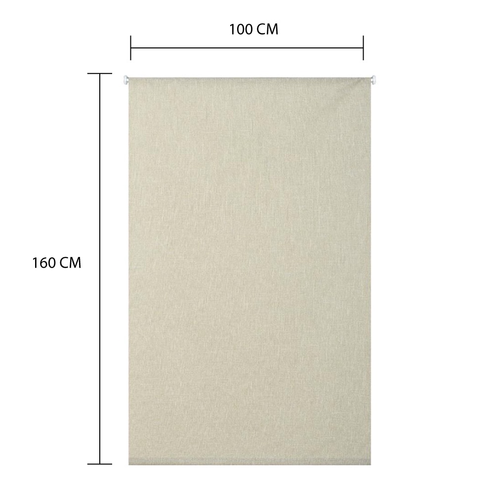 HomeBase HLS Rèm màn cuốn Polyester R100xC160cm màu kem