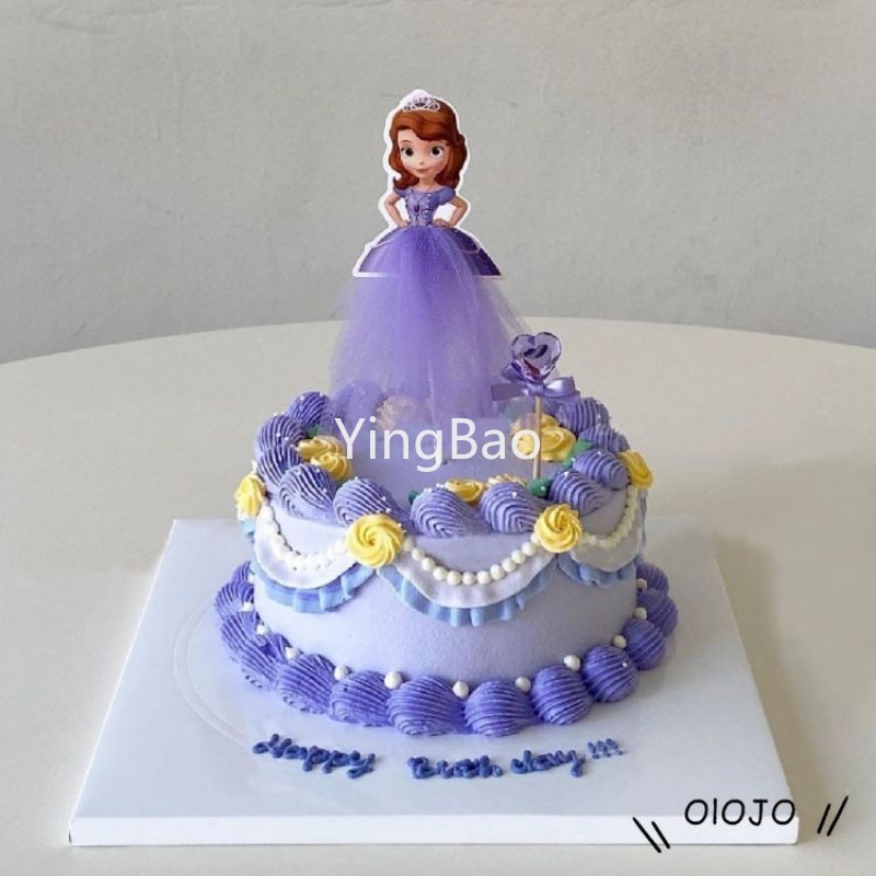 Topper Trang Trí Bánh Kem Hình Công Chúa Anna ,Ariel, Cinderella, Elsa, Sofia, Snow White