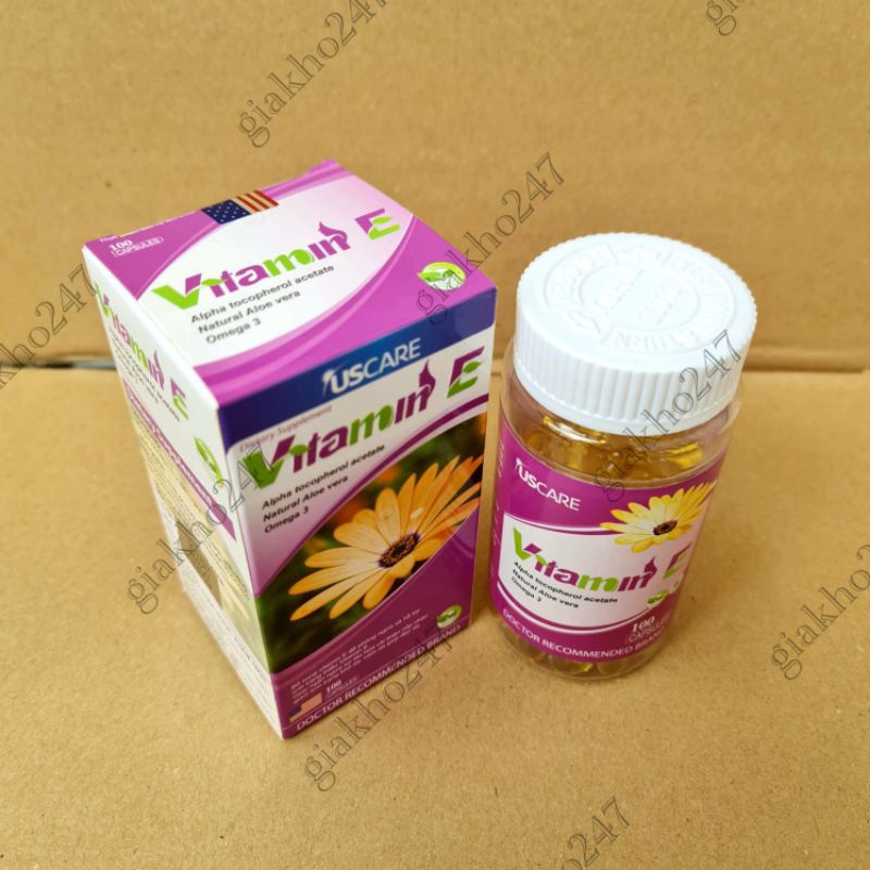 Viên uống Vitamin E hoa cúc ngăn ngừa lão hóa, giúp đẹp da - Hộp 100 viên