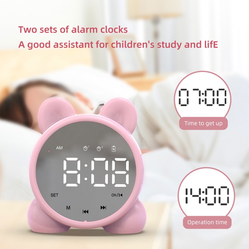 Loa Bluetooth Không Dây Âm Siêu Trầm Tích Hợp Đồng Hồ Báo Thức