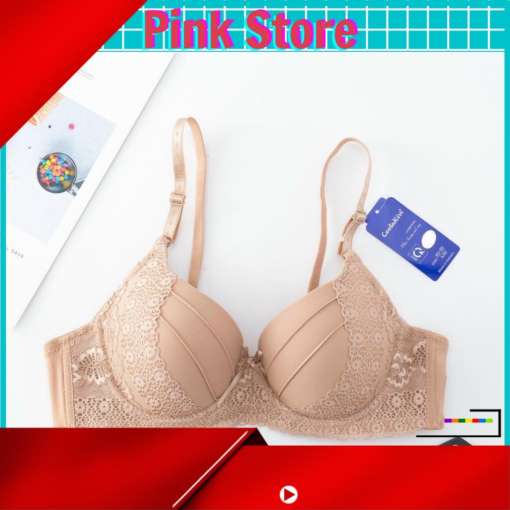 Áo Lót Nữ Có Gọng Phối Ren Nâng Ngực Đệm Vừa Đính Nơ Mềm Mại PINK STORE AN788