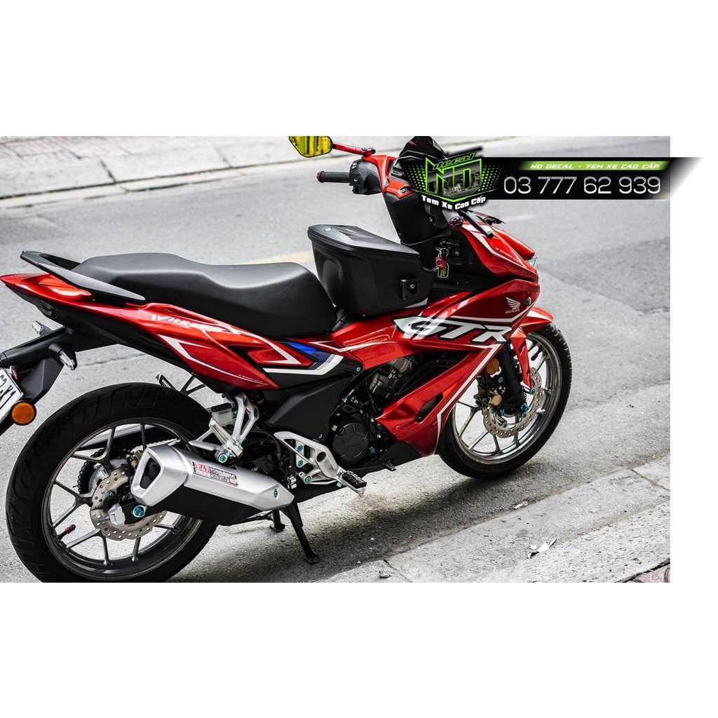 TEM RỜI cho Winner X - mẫu GTR trắng dán xe đỏ - bảo hành màu sắc 5 năm - không bong tróc