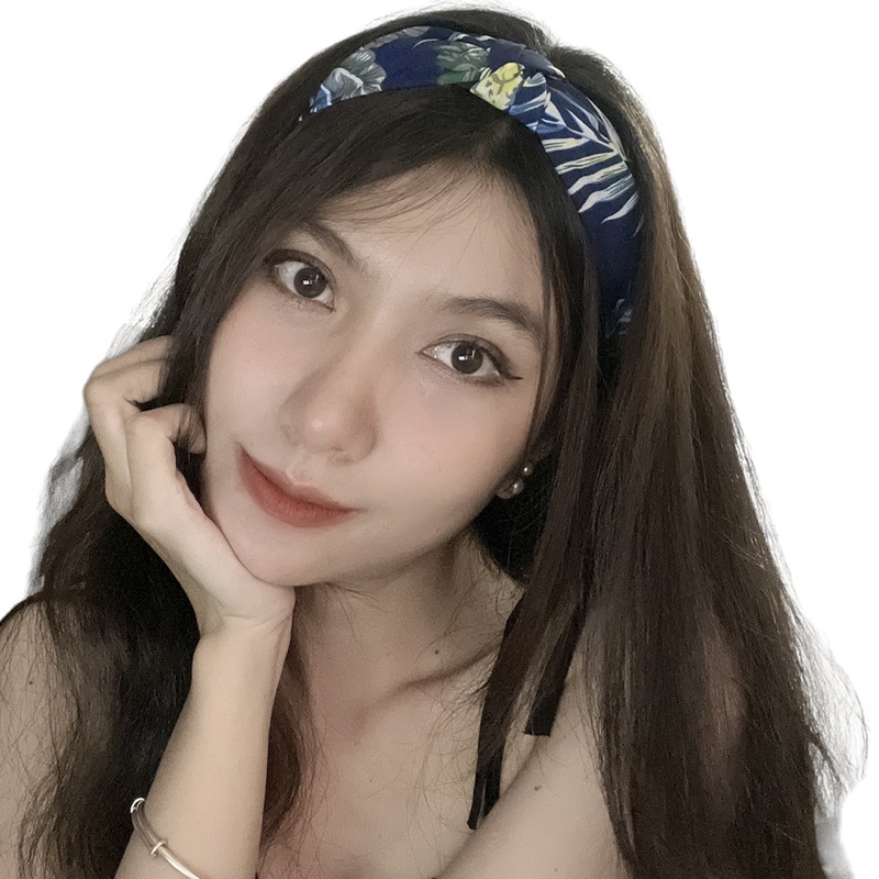 Cài tóc đơn giản nữ tính in hoa lá - Băng đô tóc nữ tính in hình hoa lá