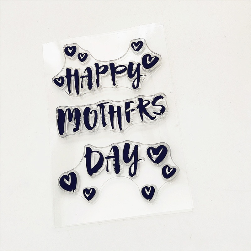 Tem Đóng Dấu Silicone Trong Suốt Hình Chữ Happy Mother Day