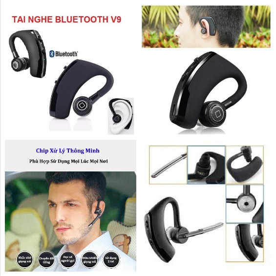 TAI NGHE BLUETOOTH MÓC TAI V8, V9, HM18 - CHỐNG ỒN, CHỐNG NHIỄU