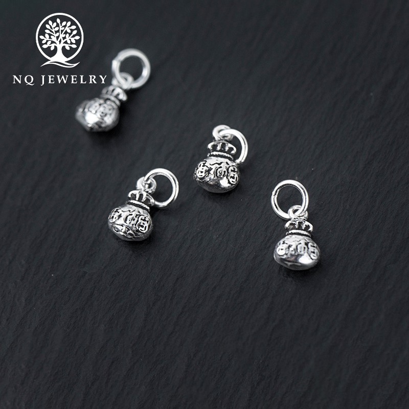 Charm bạc túi tiền xu cổ mặt treo - NQ Jewelry