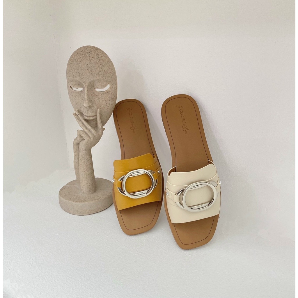 Dép nữ quai ngang, dép lê Colee phối khóa cao cấp GUUEM GCL114