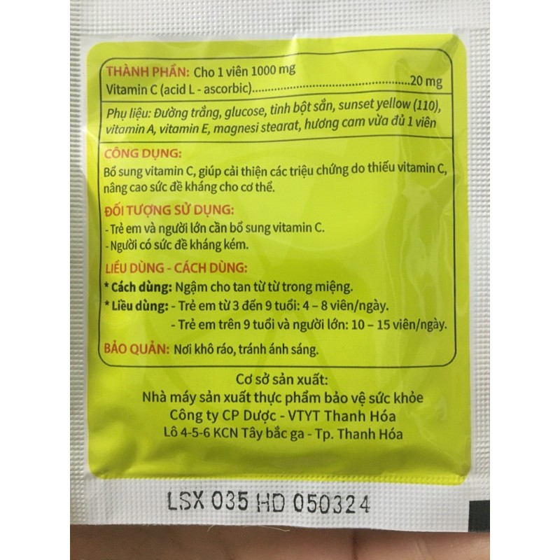 VIÊN NGẬM VITAMIN C KIDS