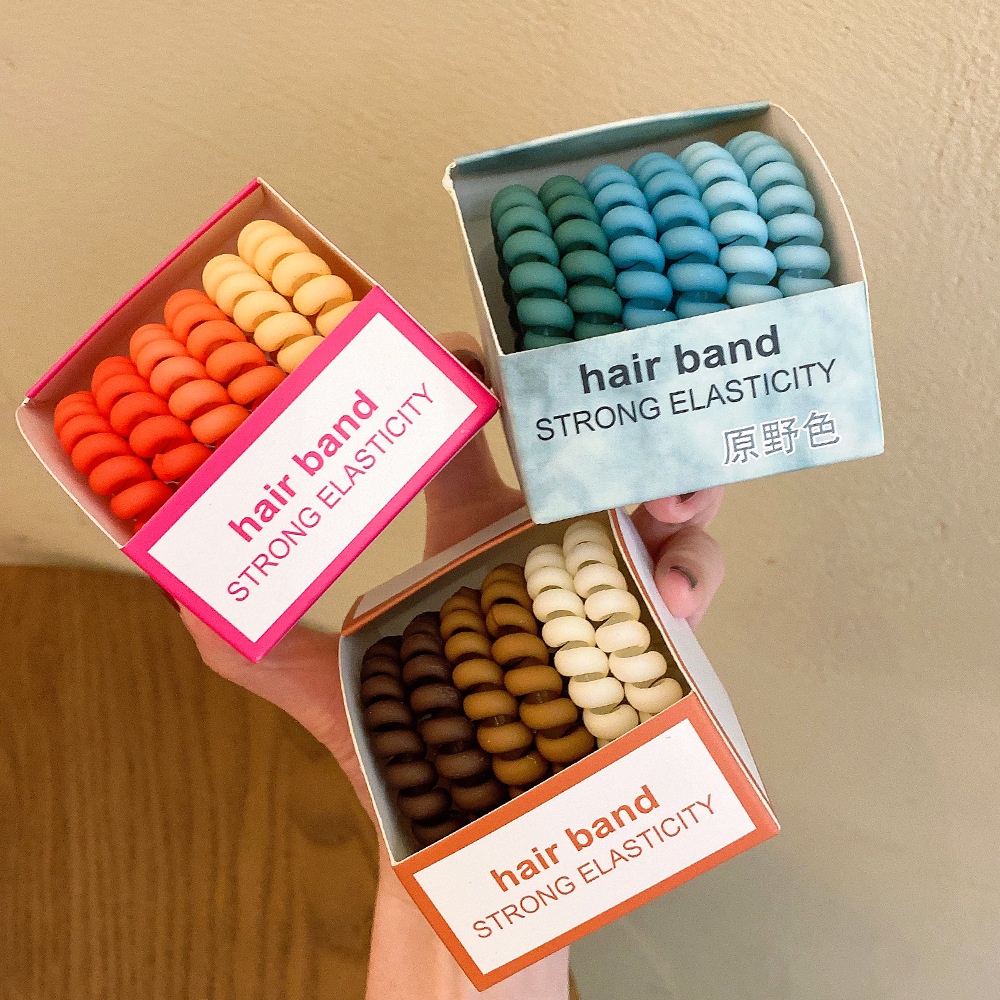 Set 6 Dây Cột Tóc Lò Xo Màu Gradient Dành Cho Nữ