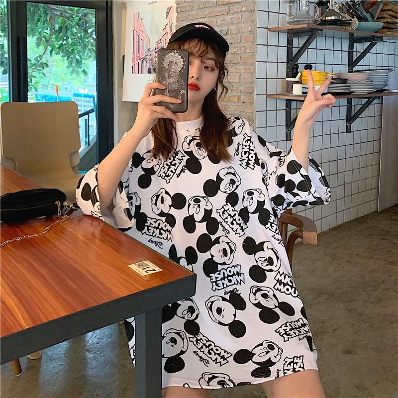 Áo Thun Ngắn Tay Form Rộng Phong Cách Hàn Quốc Dành Cho Nữ