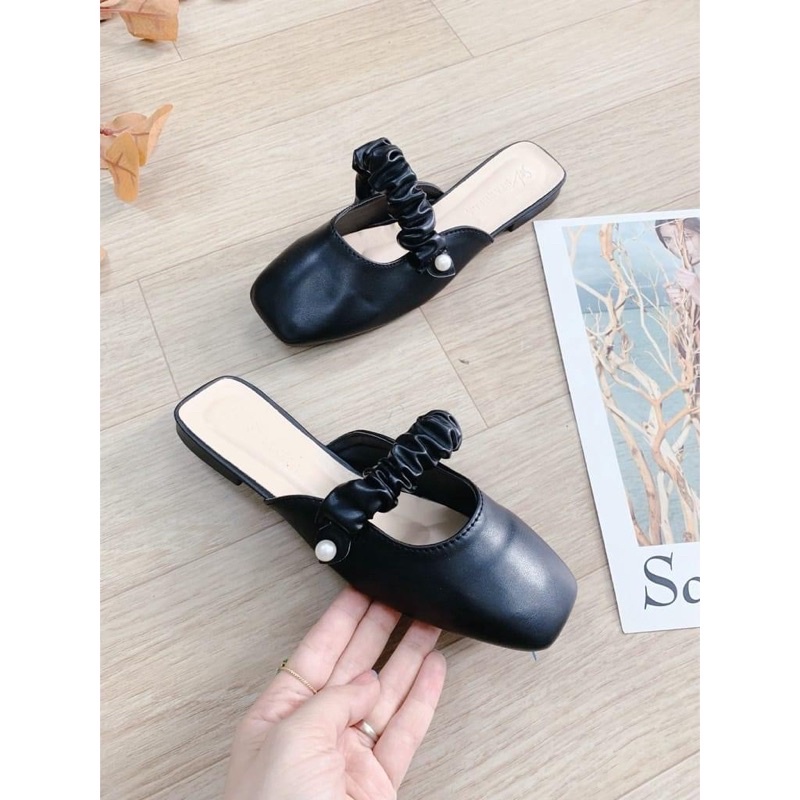 Sục bệt nữ quai ngang nhún ngọc đế bằng siêu nhẹ êm chân vnxk rẻ đẹp thời trang