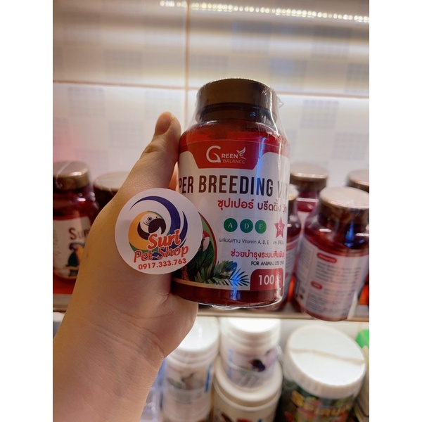 Vitamin SUPER BREEDING VIT bổ sung A,D,E dành cho chim vẹt sinh sản