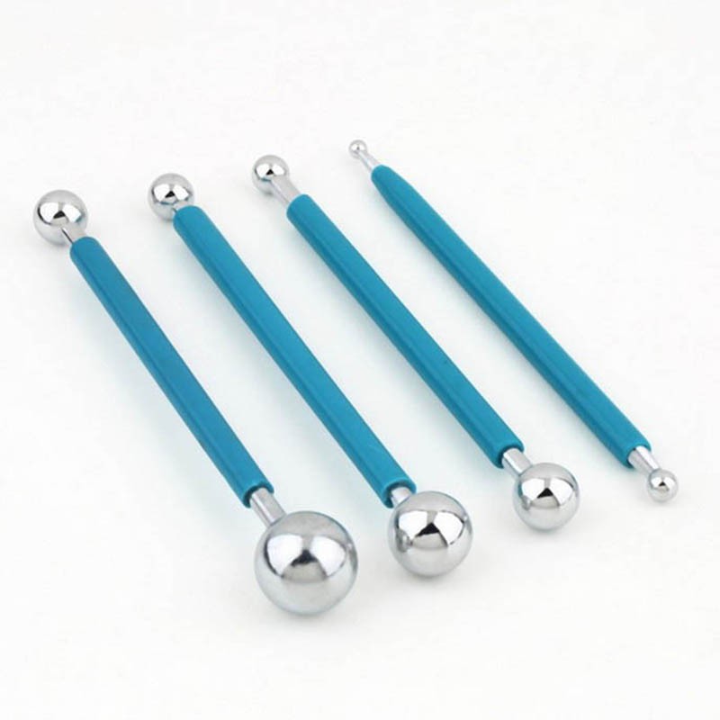 Set 4 gậy 2 đầu bi tạo hình bánh bằng thép không gỉ tiện dụng