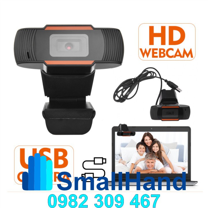 Webcam kẹp màn hình HD 720P siêu nét – Có mic và đèn led hỗ trợ học trực tuyến - Video call - Live Stream - BH 12 tháng