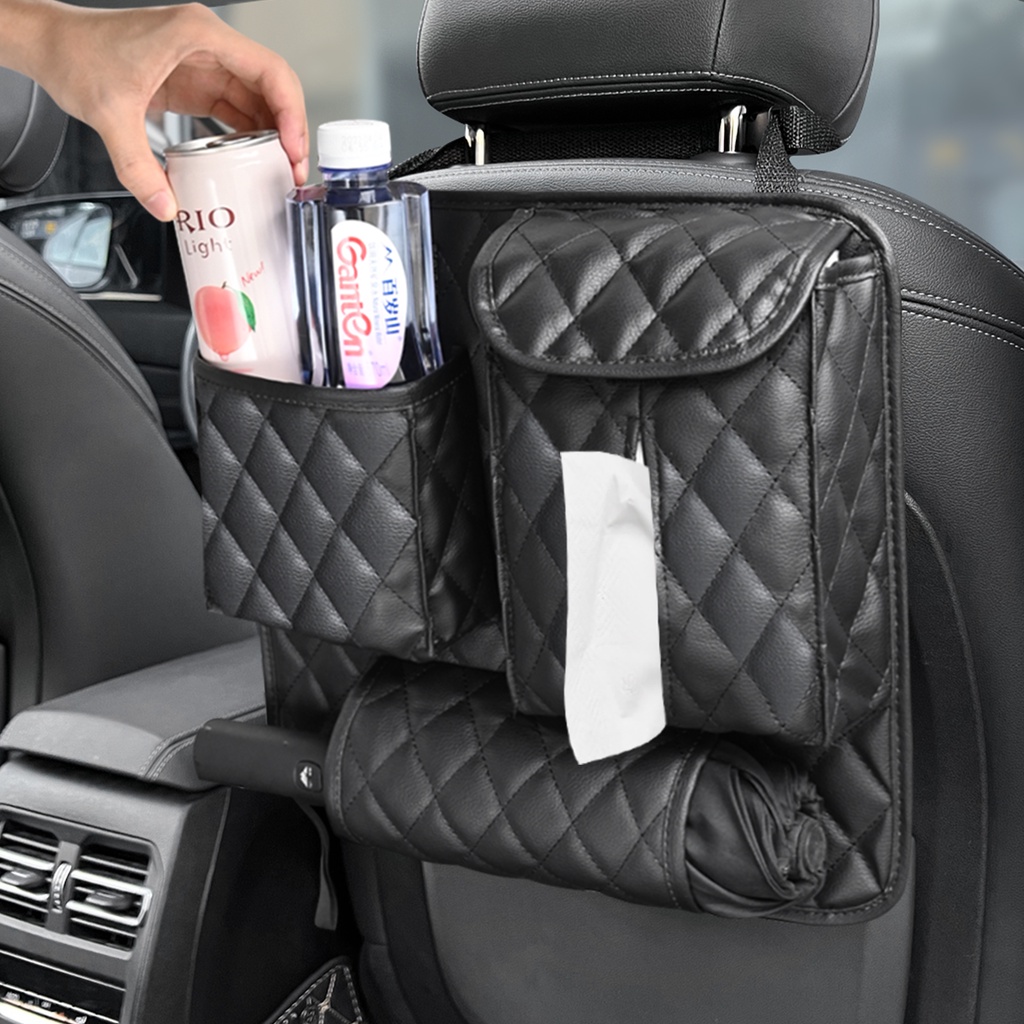 Túi Da Pu Nhiều Ngăn Đựng Đồ Đa Năng Gắn Sau Ghế Xe Hơi