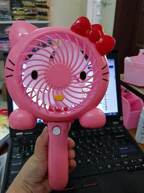 QUẠT HELLO KITTY CẦM TAY HOẶC ĐỂ BÀN