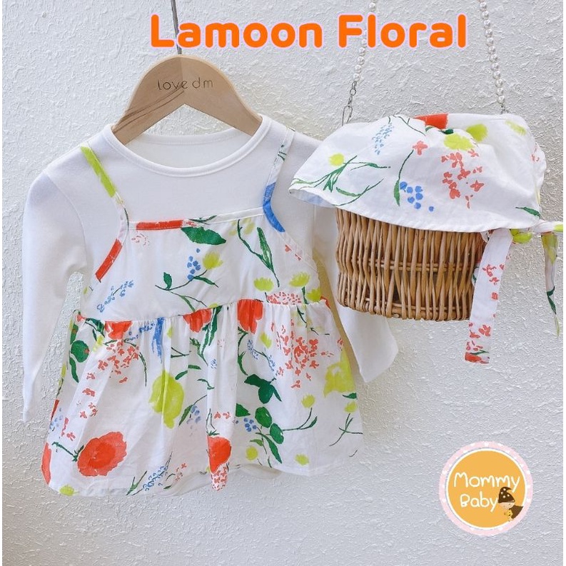 AM Lamoon Floral Baby Body Váy Lông Mày Phong Cách Trong Suốt Và Mềm Mại Sơ Sinh Đến Một Năm.
