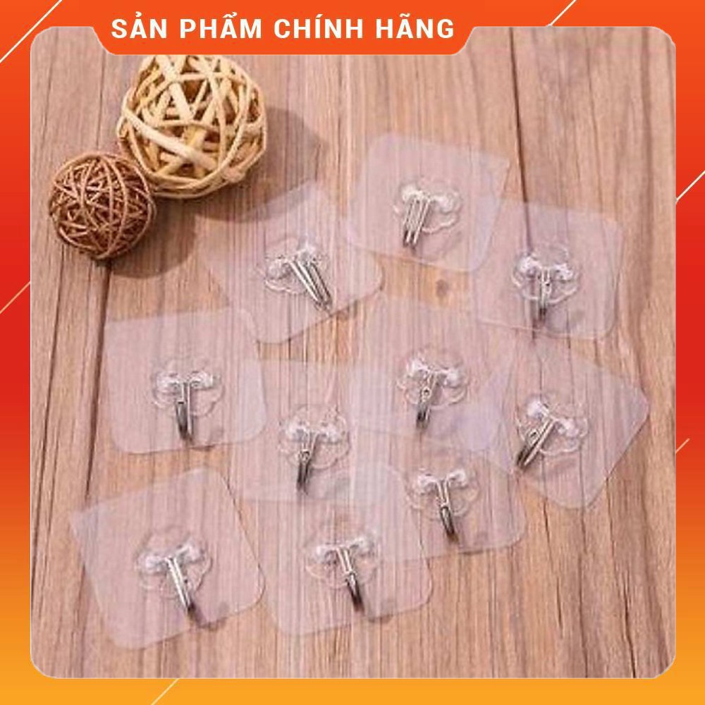 [FREESHIP ❤️] Combo 10 Móc Dán Tường Trong Suốt Siêu Dính Chịu Lực Tốt Treo Đồ, Quần Áo, Móc Treo Nhà Tắm Nhà Bếp