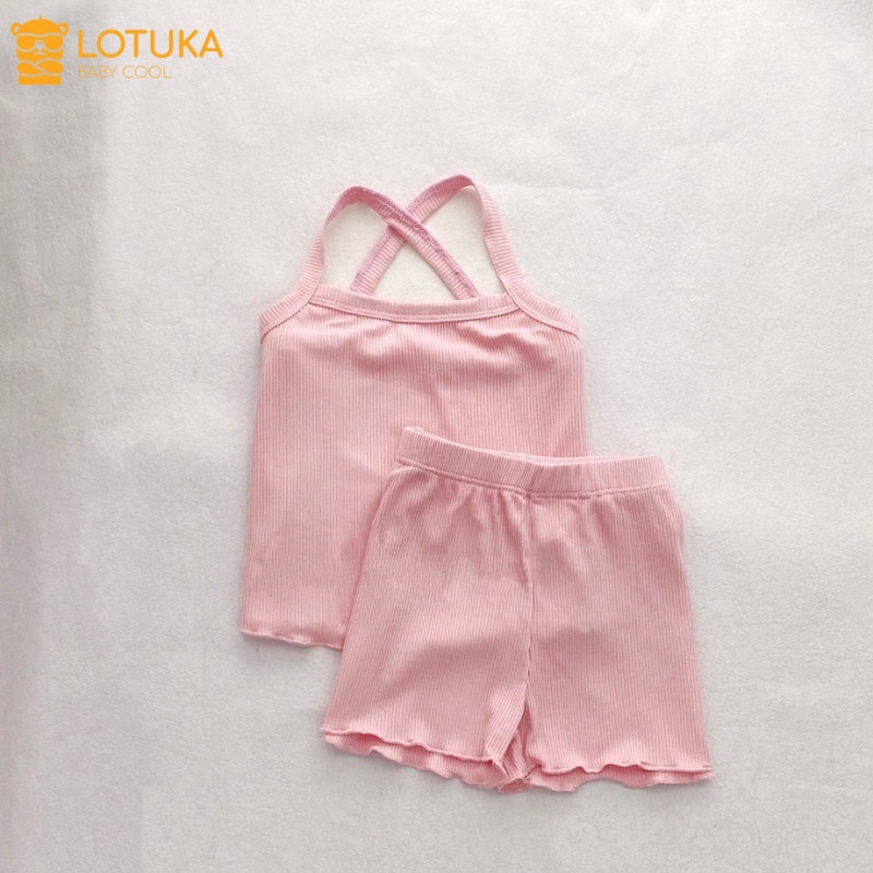 Quần áo trẻ em Lotuka bộ rời hai dây mẫu đồ bộ cho bé trai bé gái chất tăm lạnh siêu mát mùa hè cho bé yêu