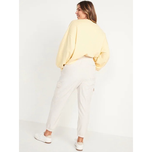 Quần jogger chất cotton màu trắng ngà xuất khẩu có big size