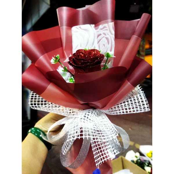 Hoa  hồng nhũ 1 bông sỉ 15k