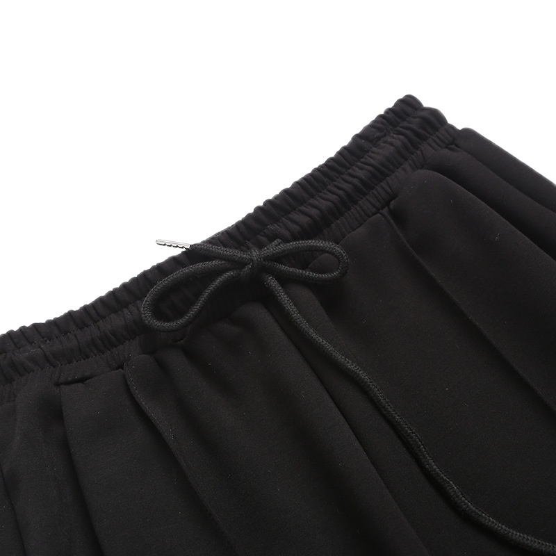 Quần Ống Rộng Nữ Màu Xám chất Nỉ Da Cá  I'M BASIC Girly Thoáng Mát Co Giãn phong cách Hàn Quốc QNX02