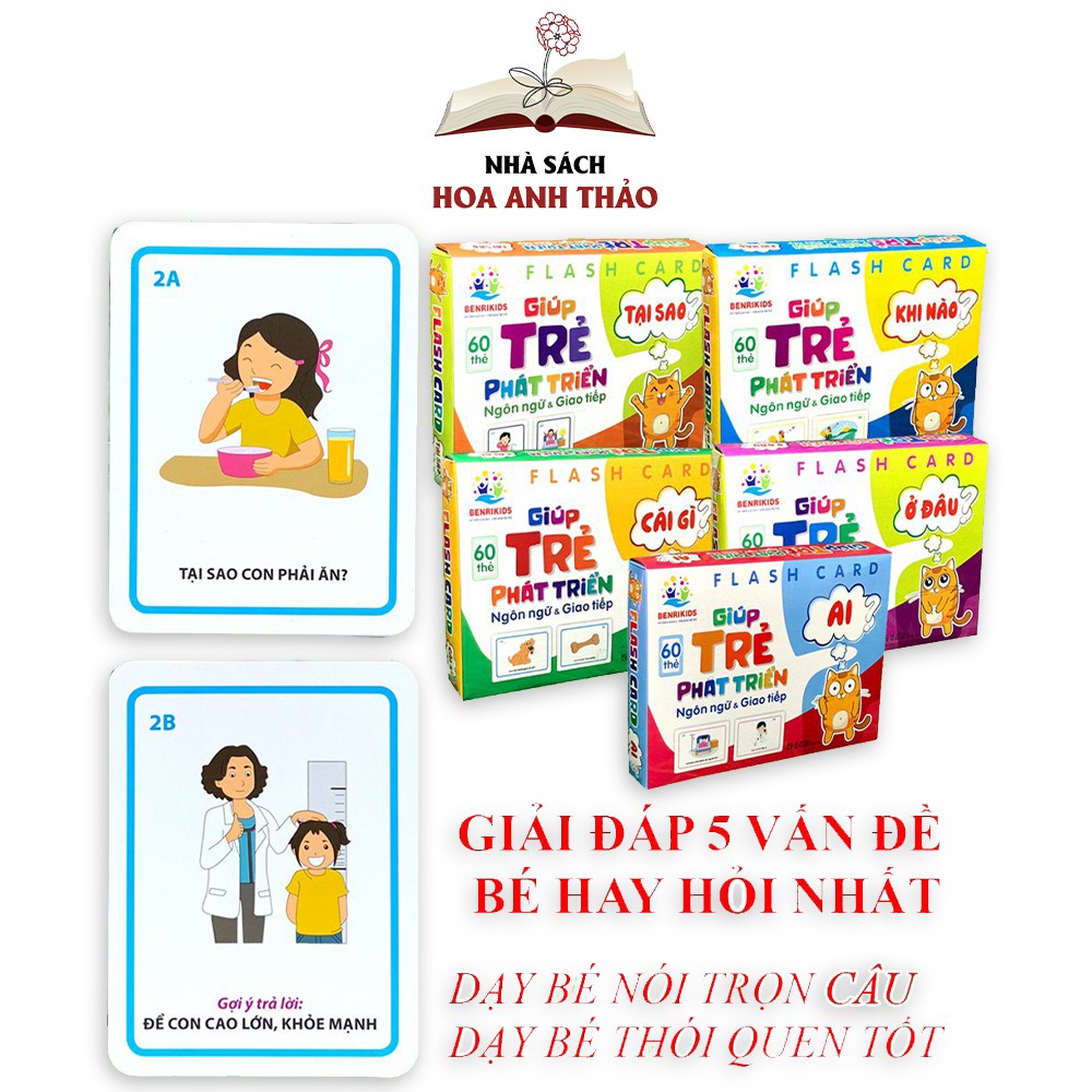 Bộ thẻ Flashcard 300 câu hỏi - trả lời Việt Hà giúp trẻ phát triển ngôn ngữ và giao tiếp