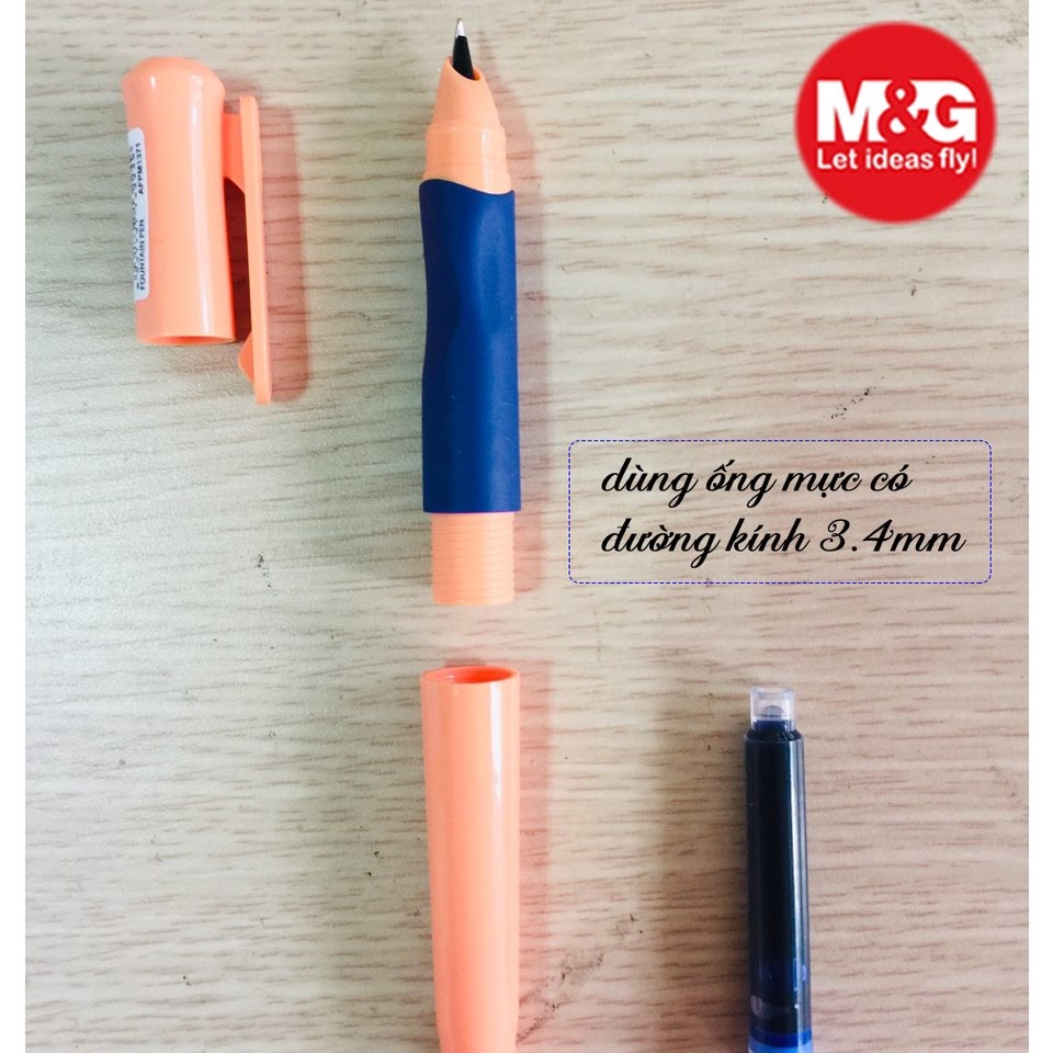 Bút máy luyện chữ đẹp tay cầm định vị M&G AFPM1371 / Bút mực 1371 nét viết êm trơn I Tặng kèm piston bơm mực
