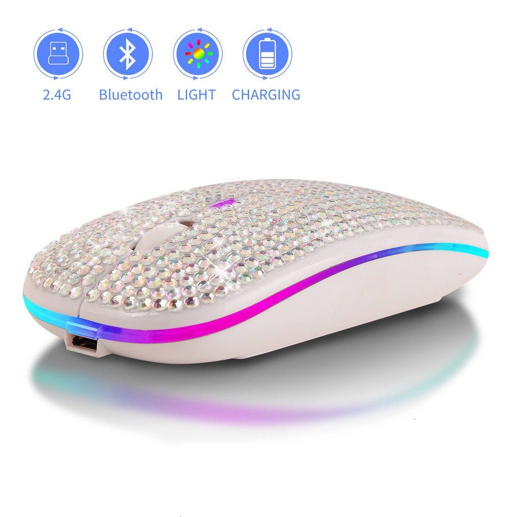 Chuột Không Dây Bluetooth 2.4G Hai Chế Độ DPI Cho PC Notebook