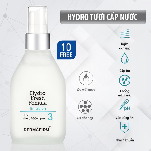 Tinh Chất Hydro Tươi Sữa Dưỡng Cấp Nước Dermafirm Hydro Fresh Formula Dưỡng Ẩm Cấp Tốc Da Mặt - Dr.Trang