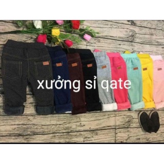 Quần jean nỉ lót lông màu đỏ